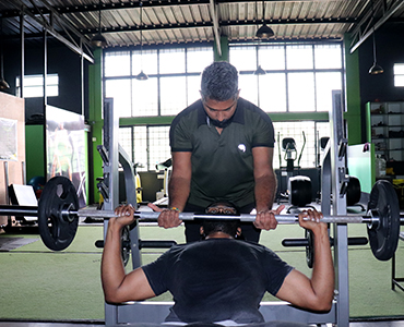 Upper Body Workout on Horizontal Bench at FitnessZone